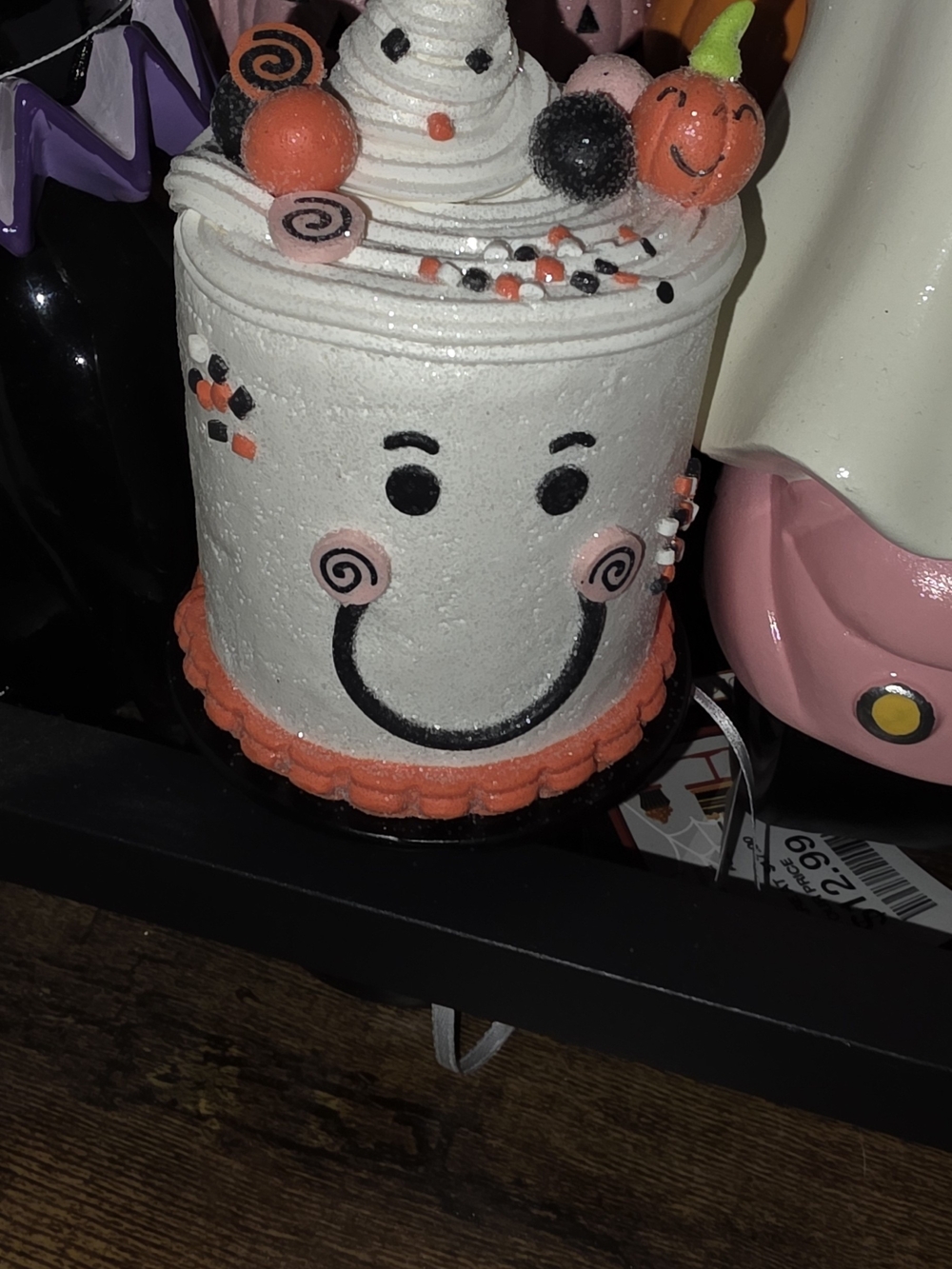 Halloween White & Orange Smiling Candy Container